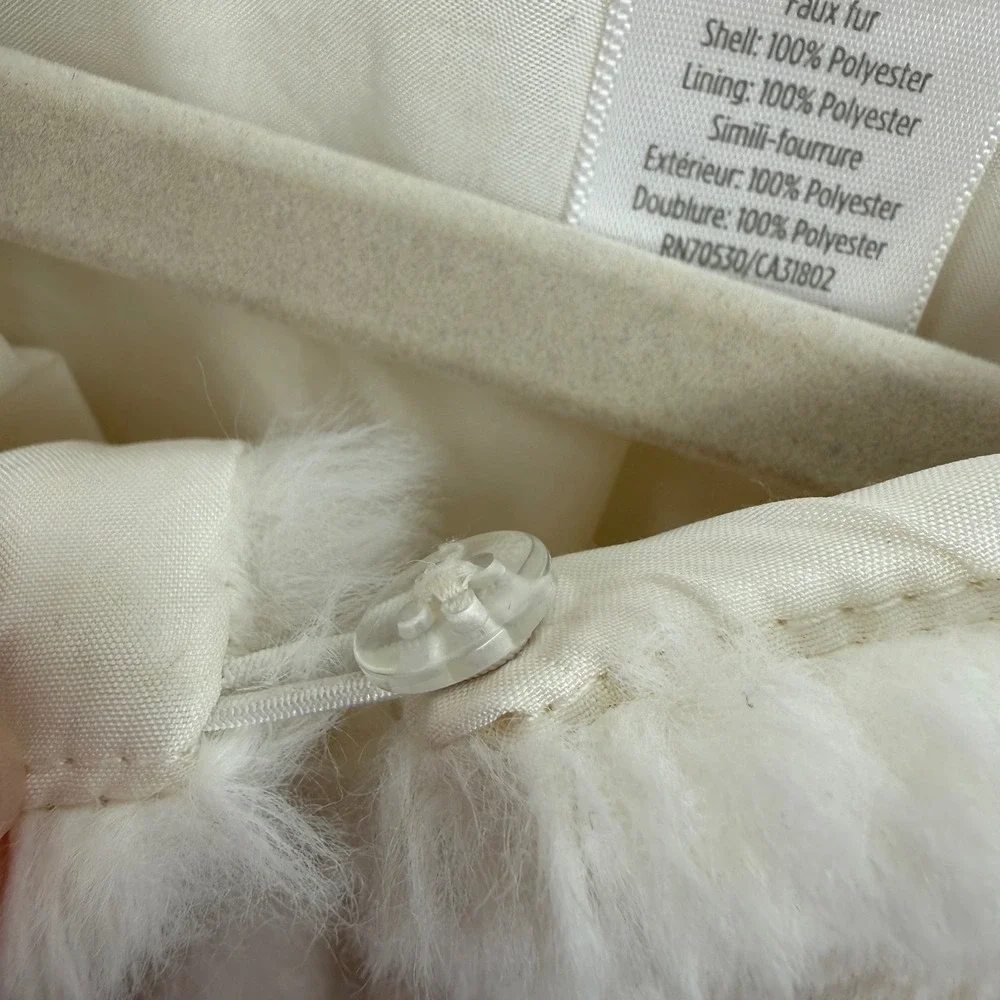 Gymboree‎ Faux Fur Shrug Bolero Ivory Cream White Kids Size S 5-6 Short Sleeve